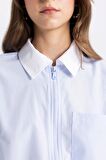 DeFacto Relax Fit Fermuarlı Poplin Uzun Kollu Tesettür Gömlek Tunik C7826AX24SMBE745