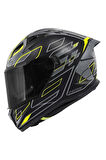 50.9 Assault Mat Siyah-gri-neon Sarı Kask