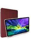Galaxy Tab S6 Lite P610 Kılıf Tri Folding Kalem Bölmeli Standlı Kılıf