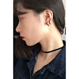 Paslanmaz Çelik 316L Siyah 16MM Üçgen Unisex Çift Küpe
