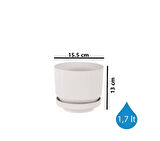 Omnipazar SO-S281 Dekoratif Tabaklı Lüks Çizgi Desenli Saksı 1.7 Litre