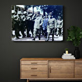 Atatürk ve Askeri Tören - Birlik Denetiminde Kanvas Tablo