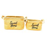 BİTKİ TASARIMI SWEET HOME JÜT HASIR EV DÜZENLEYİCİ MUTFAK BANYO SALON SEPETİ KATLANIR SIVI KORUMALI İKİLİ SET O-K