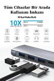 8 in1  Alüminyum Alaşımlı Fuchsia 4K PD Type C SD/TF Hub