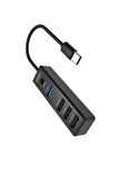 Fuchsia Çoklayıcı 4'ü 1 arada USB-C Hub USB3.0 ve USB 2.0