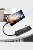 Fuchsia Çoklayıcı 4'ü 1 arada USB-C Hub USB3.0 ve USB 2.0
