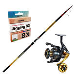 YekOutdoor Yüksek Kalite Olta Seti Okuma Savant Surf 420 cm 4 Parça Surf Kamışı&Okuma Salina SA-6000HA Blue 6+1BB Olta Makinesi
