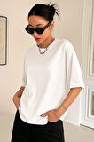 Kadın Oversize T-shirt Pamuklu Baskılı Tişört KİND-OVERSİZE