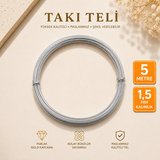 1,5 mm Kalınlık GÜMÜŞ 4,5-5 Metre Aras Tel Çiçek Takı Taç Hobi Şönil Amigurumi elin, Çiçek, Filografi ve Takı ArmCuff Teli
