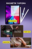 iPad Air 13 inç Uyumlu Manyetik ve Kablosuz Şarj Olabilen Stylus Bluetooth Özellikli Tablet Kalemi