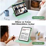 Apple iPad Air 10.9 2022 (10.Nesil) Uyumlu 360° Dönebilen Standlı Pino Tablet Kılıfı 