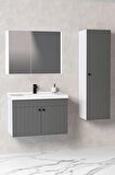 Avien 80 Cm Banyo Dolabı Bgn Aynalı  - Boy Dolap Dahil