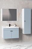 Avien 80 Cm Banyo Dolabı Bgn Aynalı  - Boy Dolap Dahil