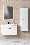 Avien 80 Cm Banyo Dolabı Cmr Led Aynalı - Boy Dolap Dahil