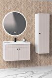 Avien 80 Cm Banyo Dolabı Orz Led Aynalı - Boy Dolap Dahil