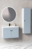 Avien 80 Cm Banyo Dolabı Orz Led Aynalı - Boy Dolap Dahil