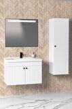 Avien 80 Cm Banyo Dolabı Lvn Led Aynalı - Boy Dolap Dahil