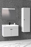 Avien 80 Cm Banyo Dolabı Lvn Led Aynalı - Boy Dolap Dahil