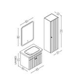Avien 65 Cm Banyo Dolabı Cmr Led Aynalı - Boy Dolap Dahil