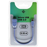 Mor Micro USB- Dişi USB OTG (On The Go) Data, Şarj Kablosu