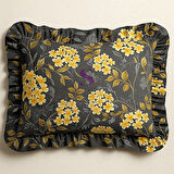 NERGİS çiçekli % 100 Pamuk Dört tarafı Fırfırlı yastık kılıfı 2 ADET