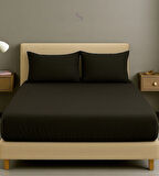 Shules collection Siyah Çift Kişilik Çarşaf+Yastık Seti %100 Pamuk