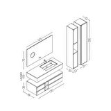 Vision 120 Cm Banyo Dolabı - Çekmeceli Konsol ve Boy Dolap Dahil