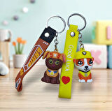 DZC KUZENLER AVM PAW PATROL Karikatür Anime Figür PVC Bebek Anahtarlık Çanta Anahtarlık Süsü 2 adet
