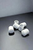4 Adet Beyaz 21 Mm Pvc Sandalye Profil Ayak Pabucu Sessiz Yumuşak Sandalye Zemin Koruyucu
