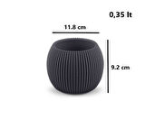 Omnipazar KRS-362 Plastik Mercan Kaktüs Saksı 0.35 Litre Antrasit 6 Adet