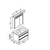 Levante 65 Cm Beyaz Lavabolu Banyo Dolabı Npl Aynalı - Boy Dolap Hariç