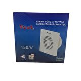 Veel Banyo Büro ve Mutfak Aspiratörleri (Baca Tipi) 20W 150Mm