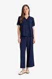 DeFacto Culotte Geniş Paça Krinkıl Viskon Kapri C9565AX25SMNV135