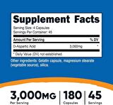 Nutricost D-Aspartic Acid (DAA) Capsules 3000mg Per Serving (180 Capsules)