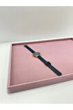 Yerli Üretim Süet Kumaş Pembe Renk 34/24 Cm Takı Servis Sunum Tablası