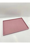 Yerli Üretim Süet Kumaş Pembe Renk 34/24 Cm Takı Servis Sunum Tablası