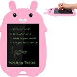 QASUL 9 inç Pembe Grafik Tablet Öğrencilerin Taslakları için Hafif ABS  Pembe tavşan Çocuk Okul İş Aile