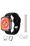 HK9 Mini Diamond Ekran Koruyucu+Charm Bileklik Setli Watch 10 Mini Akıllı Saat