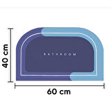 Köşeli Antibakteriyel Diatomit Süper Sihirli Su Emici Kaymaz Tabanlı Banyo Paspası 60*40 CM