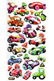 Sticker Kabartmalı Stiker Defter, Planlayıcı Etiket (limlra-037) - 17X9 cm - Yarış Arabaları