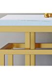 CHELSEA METAL DRESUAR GOLD-BEYAZ