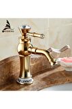 Banyo Lavabo Bataryası Gold Taşlı Tasarım