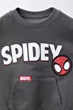 Cg Kids Örümcek Adam Spidey 3 iplik Erkek Çocuk Alt Üst Takım Süper Kalite Fırçalı Kumaş Kanguru Cep Sırt Baskı Detay