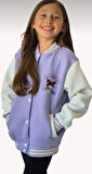 Cg Kids Kuromi içi Şardonlu Sırt Baskı Detaylı Kolej Ceket Mor Renk Süper Kalite Kumaş Baskı