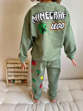 Cg Kids Minecraft Lego baskılı 3 iplik erkek çocuk Alt Üst Takım Süper Kalite Kumaş sırt ve paça baskı detaylı