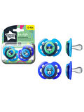 Tommee Tippee  Fun Style 2'li Ortodontik Silikon Emzik 0-6 Ay Mavi
