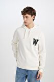 DeFacto Relax Fit Kapüşonlu Baskılı Kalın Sweatshirt D2171AX24AUER98
