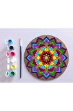 AHŞAP MANDALA 20x20 cm DAİRE MDF üzerine UV baskı modeller- DESENLİ4 Mandala Set Boyama