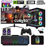 Xaser Sword X33 Ryzen 7 5700X 32GB Ram 1TB M.2 NVMe SSD 8GB RTX4060 Sıvı Soğutmalı 23.8" 180Hz Performans Masaüstü Oyuncu Bilgisayarı