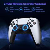 Android Game Tv Stick 4K 64 GB Remote Control Hazıfa Kartı ve 2 Kablosuz Oyun Kolu Retro Game Stick 